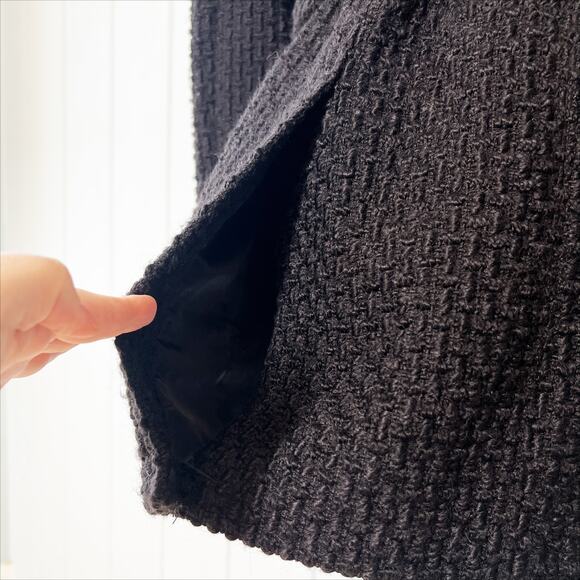 Vintage Calvin Klein Wool Double Breasted Tweed Textured Trench Pea Coat 12 - Picture 4 of 10